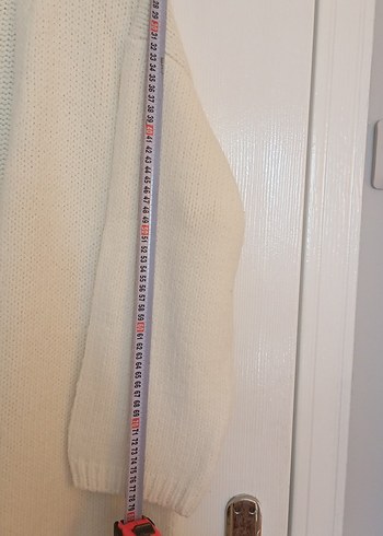 Uzun Kollu Beyaz Triko Hırka BLOGGER KNIT - Görsel 10