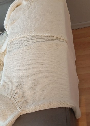 Uzun Kollu Beyaz Triko Hırka BLOGGER KNIT - Görsel 18