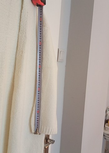 Uzun Kollu Beyaz Triko Hırka BLOGGER KNIT - Görsel 8