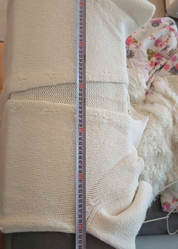 Uzun Kollu Beyaz Triko Hırka BLOGGER KNIT - Görsel 14