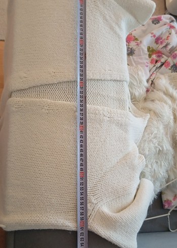 Uzun Kollu Beyaz Triko Hırka BLOGGER KNIT - Görsel 15