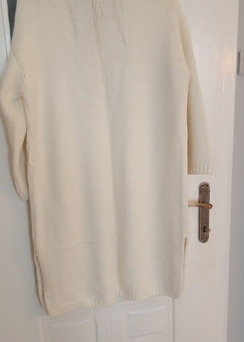 Uzun Kollu Beyaz Triko Hırka BLOGGER KNIT - Görsel 11