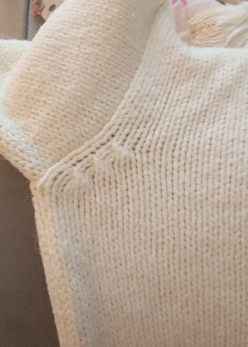 Uzun Kollu Beyaz Triko Hırka BLOGGER KNIT - Görsel 17