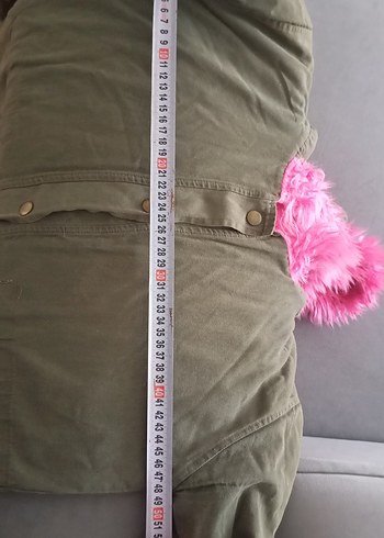 Düğmeli Pembe Kürklü Midi Kadın Ceket - Görsel 12