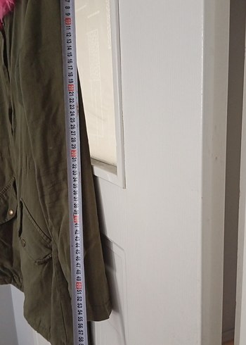 Düğmeli Pembe Kürklü Midi Kadın Ceket - Görsel 11