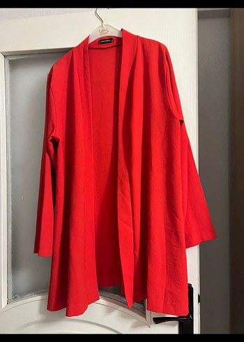 Nar çiçeği Salaş Midi Kadın Ceket - Görsel 2