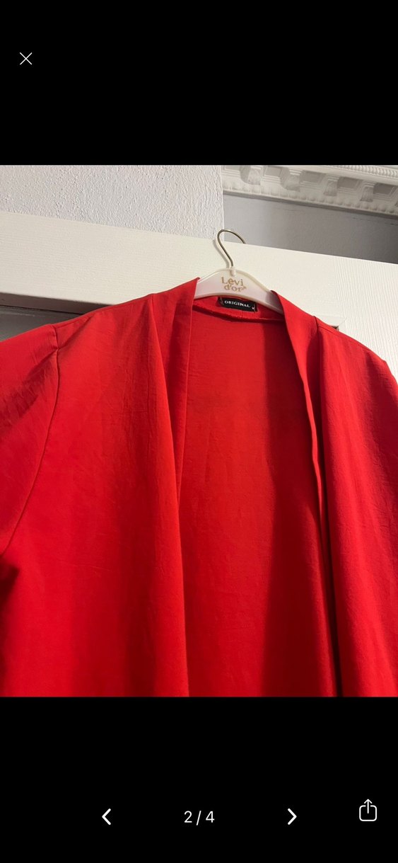 Nar çiçeği Salaş Midi Kadın Ceket - Görsel 3