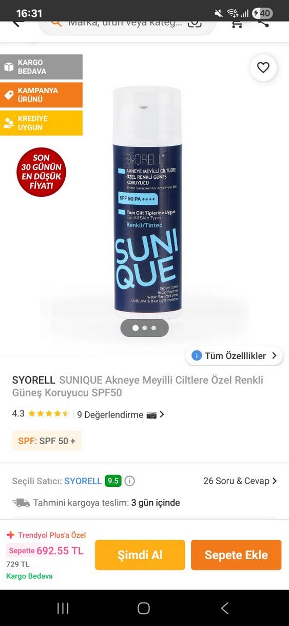 Syorell Renkli Güneş Koruyucu SPF50 PA++++ - Görsel 2