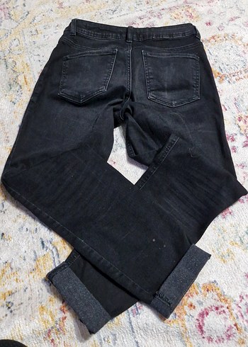 Gri Kadın Denim Geniş Kesim Jean - Görsel 2