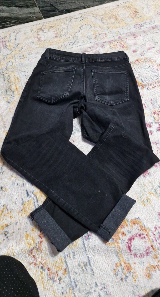 Gri Kadın Denim Geniş Kesim Jean - Görsel 2