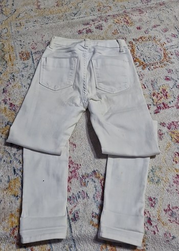 Kadın Beyaz Midi Boy Pamuklu Jean - Görsel 2