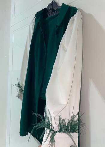 Uzun Kolye Yeşil Bohem Kadın Elbise - Görsel 2