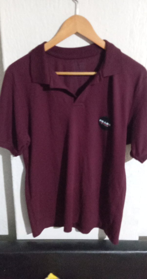 Orijinal Prada Bordo Düğmeli Polo Yaka Erkek Tişört - Görsel 3