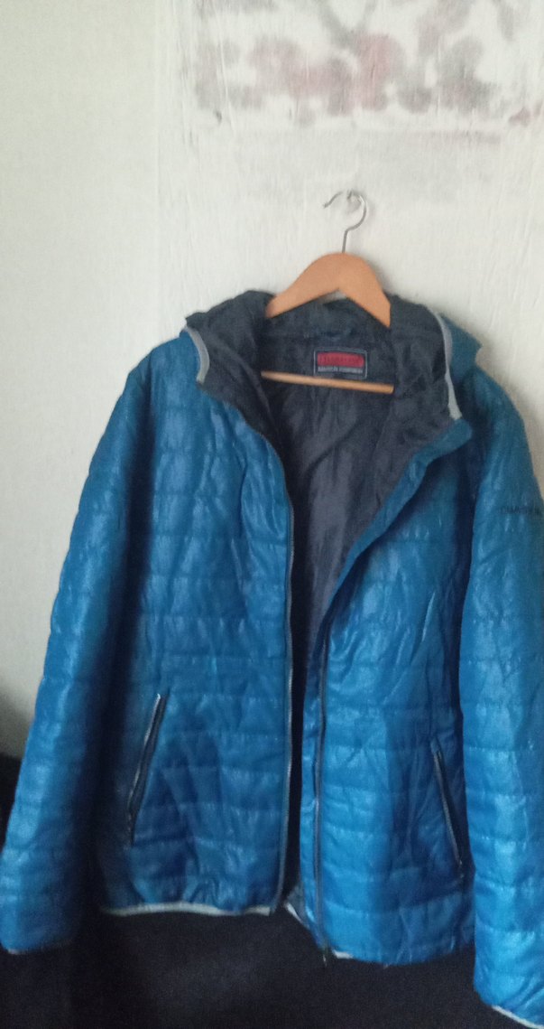 Erkek Mavi Su Geçirmez Fermuarlı şişme Mont - Görsel 2