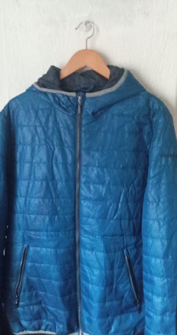 Erkek Mavi Su Geçirmez Fermuarlı şişme Mont - Görsel 3