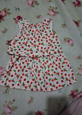 Zara Kız Çocuk Kiraz Desenli Elbise zarababy