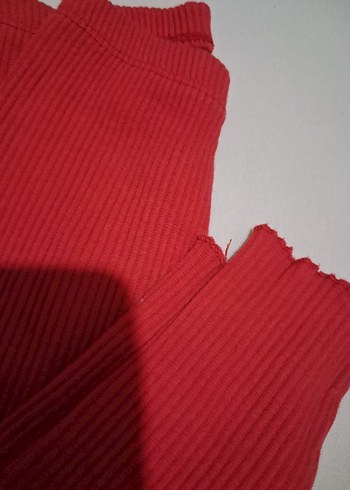 Kız Çocuk Kırmızı Pileli Tayt - Görsel 4