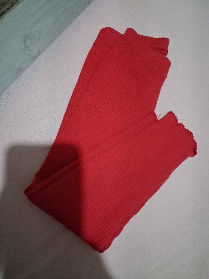Kız Çocuk Kırmızı Pileli Tayt - Görsel 5