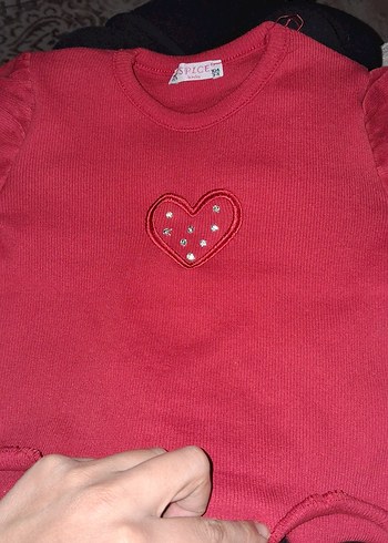 Kız Çocuk Kırmızı taytlı fırfırlı takım bedenleri mevcut - Görsel 4