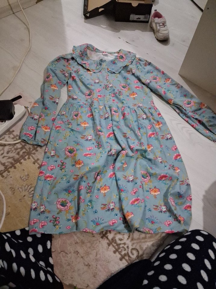 Çiçek Desenli Bohem Kız çocuk elbisesi lcw - Görsel 2