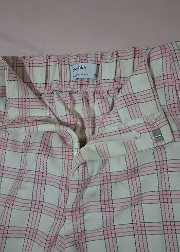 Bej Pilili Midi Kumaş Pantolon bershka 34 beden çook şık - Görsel 9