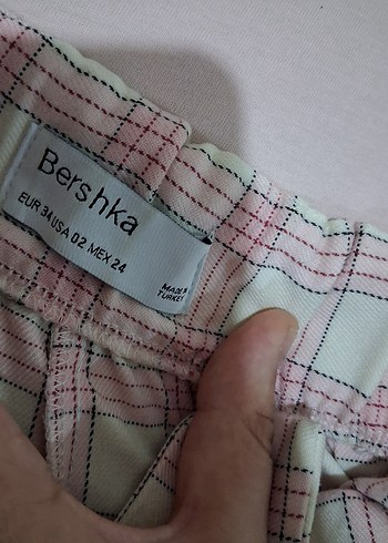 Bej Pilili Midi Kumaş Pantolon bershka 34 beden çook şık - Görsel 8