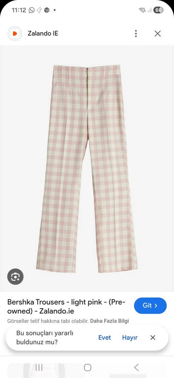 Bej Pilili Midi Kumaş Pantolon bershka 34 beden çook şık - Görsel 4