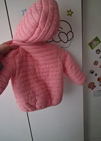 Kız Çocuk Pembe Kapüşonlu Fermuarlı Mont 3 yaş hellobaby - Görsel 3
