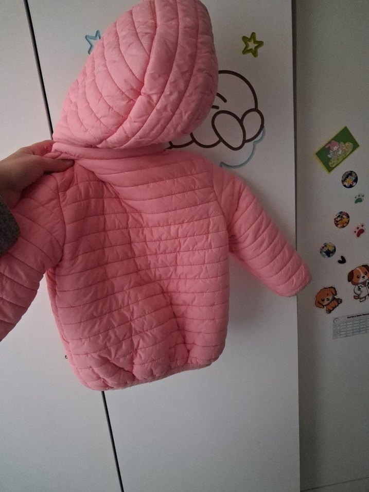 Kız Çocuk Pembe Kapüşonlu Fermuarlı Mont 3 yaş hellobaby - Görsel 3