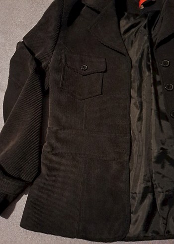 Vintage Fitilli Kadife Siyah Blazer Ceket - Görsel 4