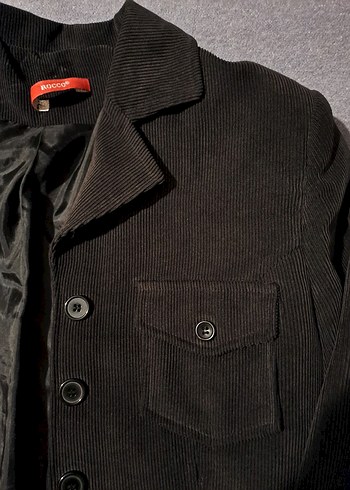 Vintage Fitilli Kadife Siyah Blazer Ceket - Görsel 2