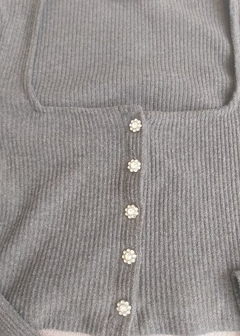 Kare Yaka Crop Ceket - Görsel 2