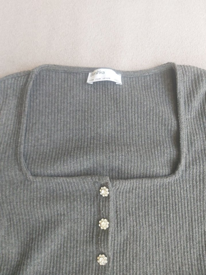 Kare Yaka Crop Ceket - Görsel 3