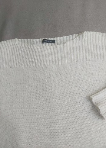 Ekru Triko  Kayık Yaka Kazak - Görsel 2