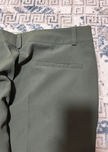 Düğmeli Kadın Haki Kumaş Pantolon - Görsel 4