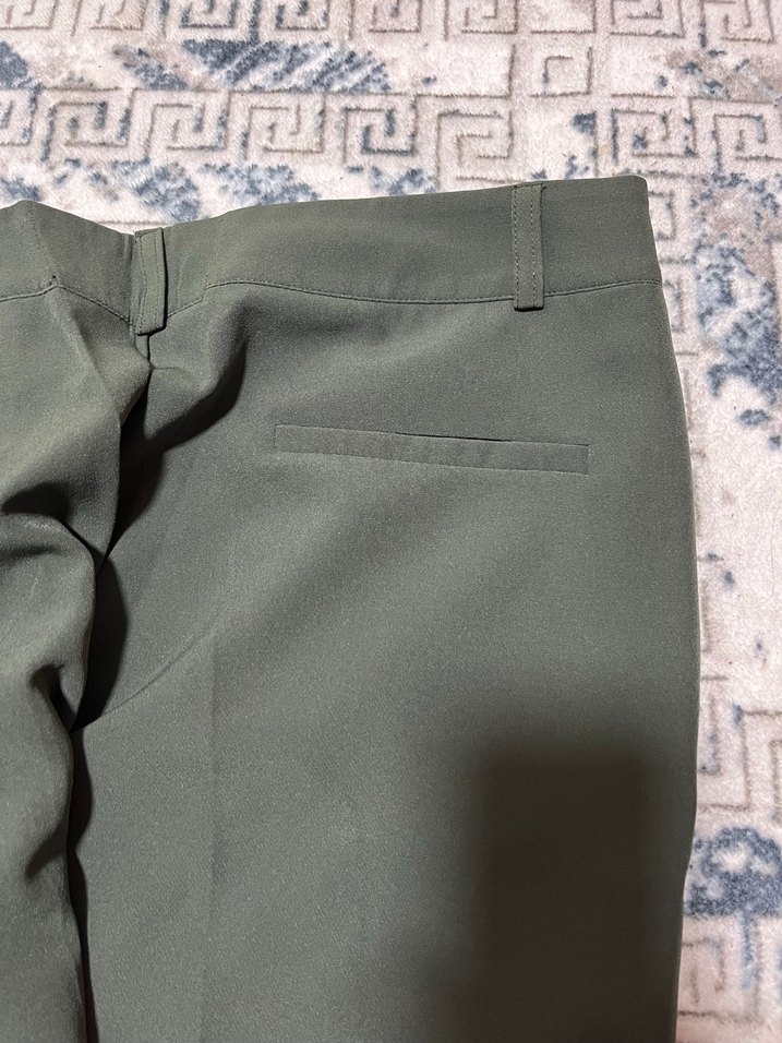 Düğmeli Kadın Haki Kumaş Pantolon - Görsel 4