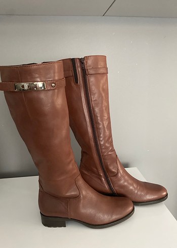 Klasik Toka Detaylı Kahverengi Deri Dizüstü Bot - Görsel 5