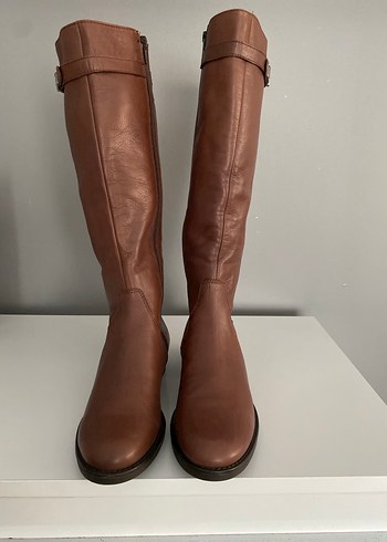 Klasik Toka Detaylı Kahverengi Deri Dizüstü Bot - Görsel 3