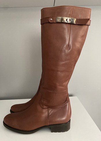 Klasik Toka Detaylı Kahverengi Deri Dizüstü Bot - Görsel 2