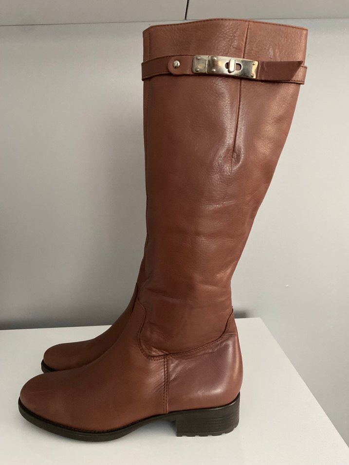 Klasik Toka Detaylı Kahverengi Deri Dizüstü Bot - Görsel 2