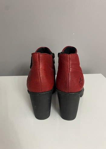 Kırmızı Deri Kadın Dolgu Topuklu Bot - Görsel 8