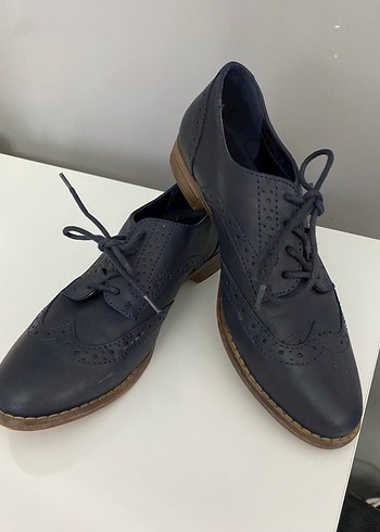 Lacivert Dolgu Topuklu Düğmeli Klasik Kadın Ayakkabı - Görsel 7