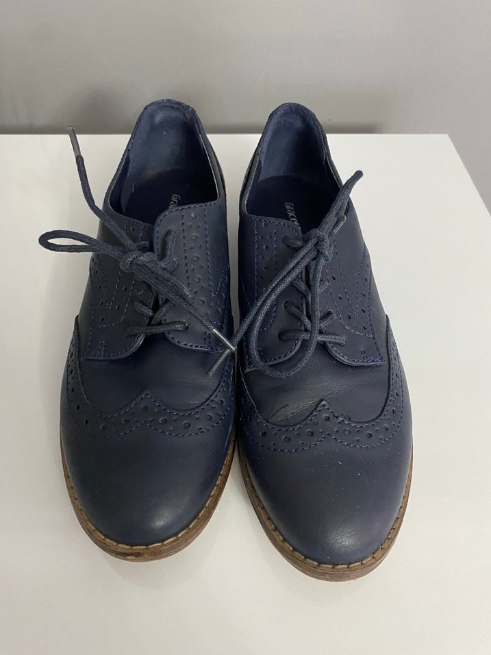 Lacivert Dolgu Topuklu Düğmeli Klasik Kadın Ayakkabı - Görsel 2