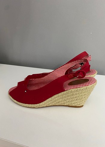 Kırmızı Kadın Dolgu Topuklu Ayakkabı - Görsel 5