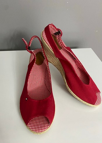 Kırmızı Kadın Dolgu Topuklu Ayakkabı - Görsel 6