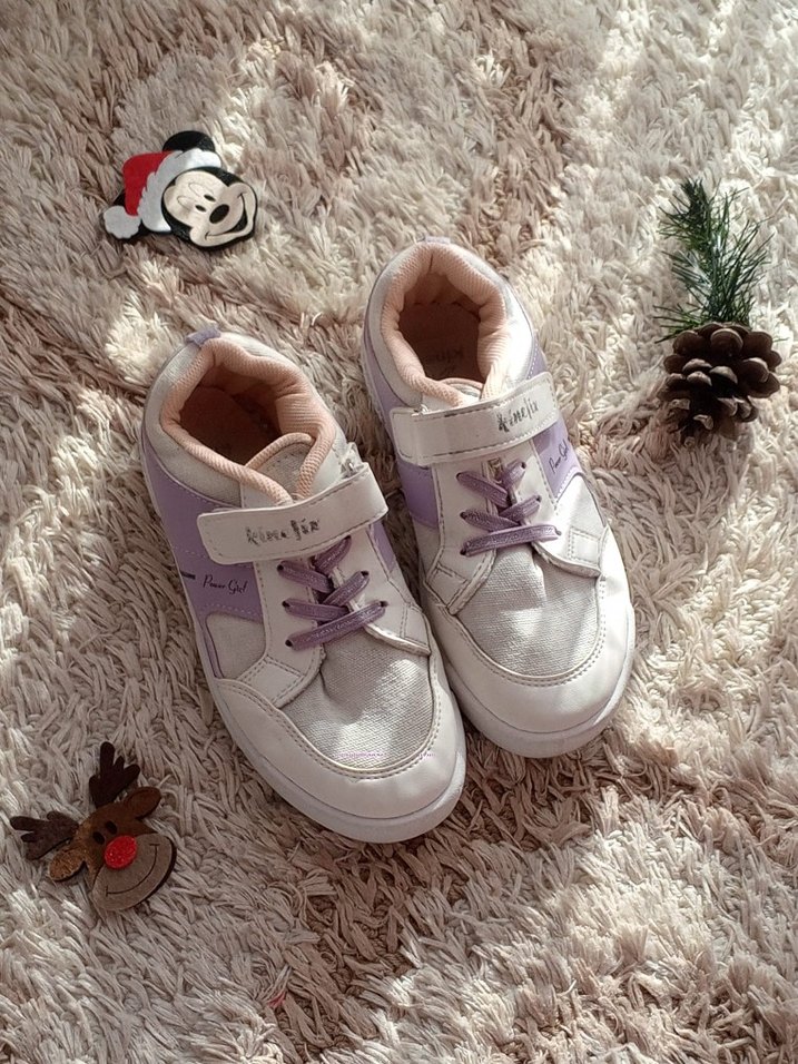 Kinetix Kız Çocuk Beyaz Bağcıklı ve Cırt Cırtlı Spor Ayakkabı - Görsel 2