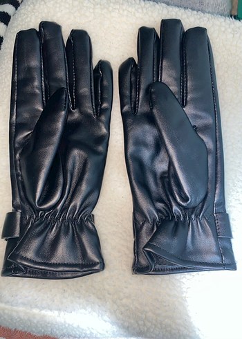 Kadın Siyah Deri Biker Eldiven - Görsel 2