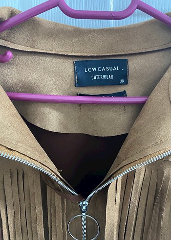 Kahverengi Süet Kadın Kısa Püsküllü Ceket - Görsel 2