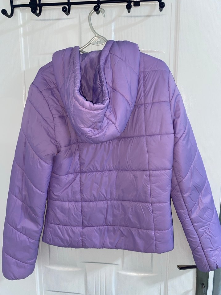 Mor Fermuarlı Midi Kadın Mont - Görsel 3