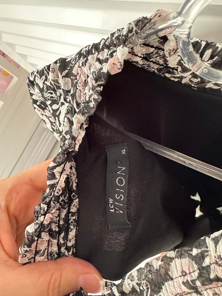 Uzun Kollu Fırfırlı Bohem Mini Elbise - Görsel 3